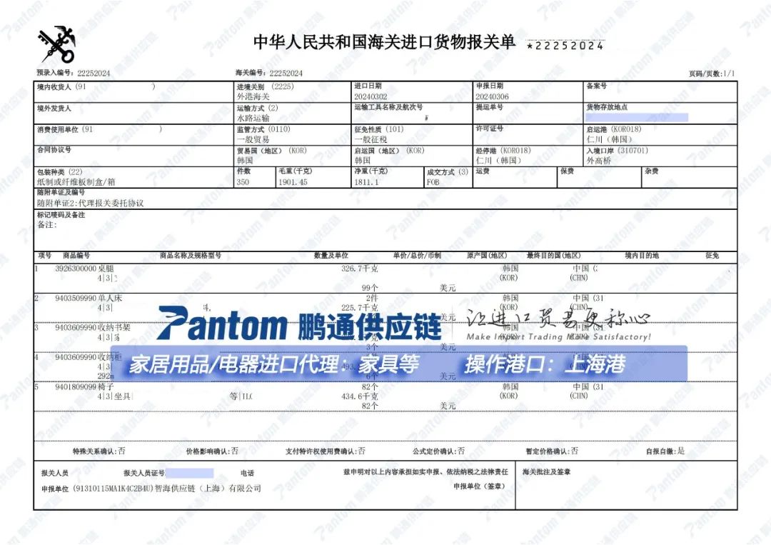 【进口案例】如何在上海港高效完成家具进口清关？（附详细流程）